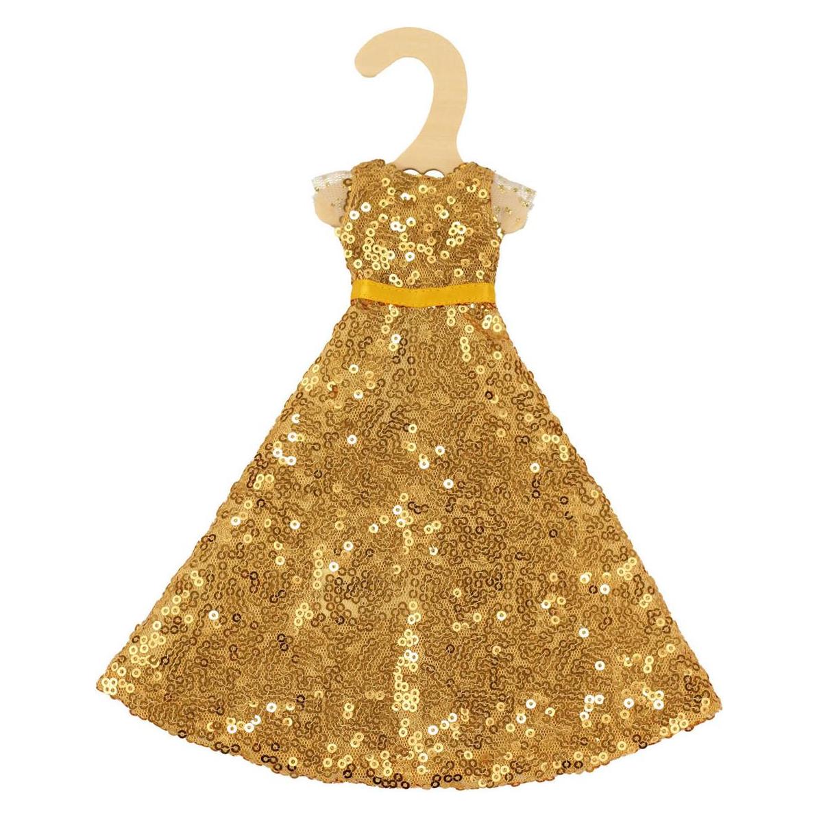 Heless Modepuppen-Kleid Pailettenkleid Goldstar bis 29cm (8330)
