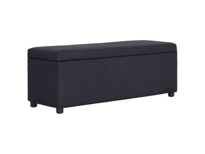 TEKGHUT Aufbewahrungsbank mit Staufach 116 cm Schwarz Polyester Sitzbank Weiche Polsterung, vielseitig einsetzbar, kompakte Größe, pflegeleichter Bezug