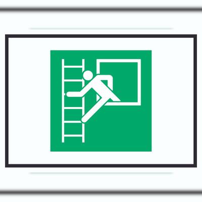 HB-Druck Notausstieg mit Fluchtleiter Symbol A1 (594x841mm) Schild