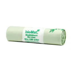 Bio Müllbeutel Natura Biomat kompostierbar 120/140 L Stärke: ca. 17 my, 10 Stück/Rolle, 880x1300 mm