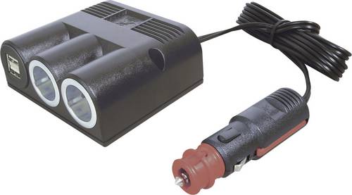 ProCar 67325501 Zigarettenanzünder-Verteiler Anzahl Zigarettenkupplungen 2 x Schnittstellen: USB 2 x Belastbarkeit Strom max. 16A