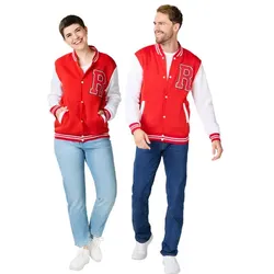 buttinette College-Jacke unisex, rot/weiß