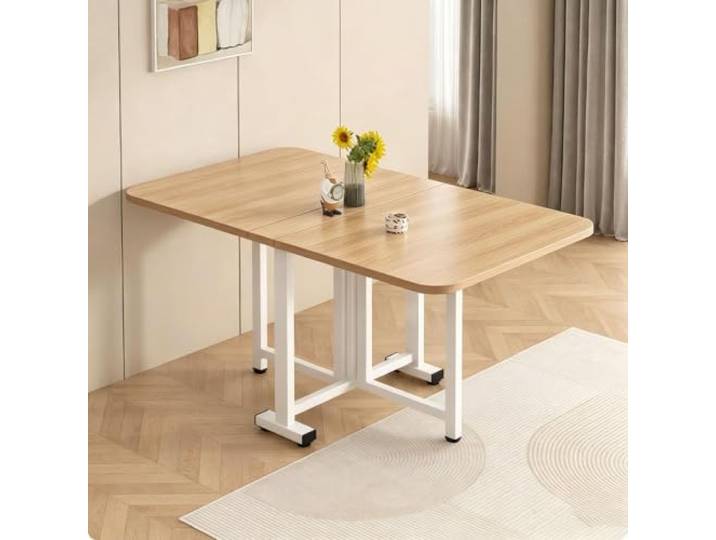 Klapptisch Faltbarer Esstisch Platzsparend 5 Größen 7 Farben Klappbarer Tisch ohne Montage mit Kippschutz für Küche Wohnung Büro(E,100x60cm/39.4x23.6in)