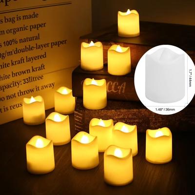 Inspired Finds AmbienceGlow Warm White Flicker LED Tea Lights Set (24 Pack) Safe & Stylish Decorative Candles wish Candle 24pcs Pack