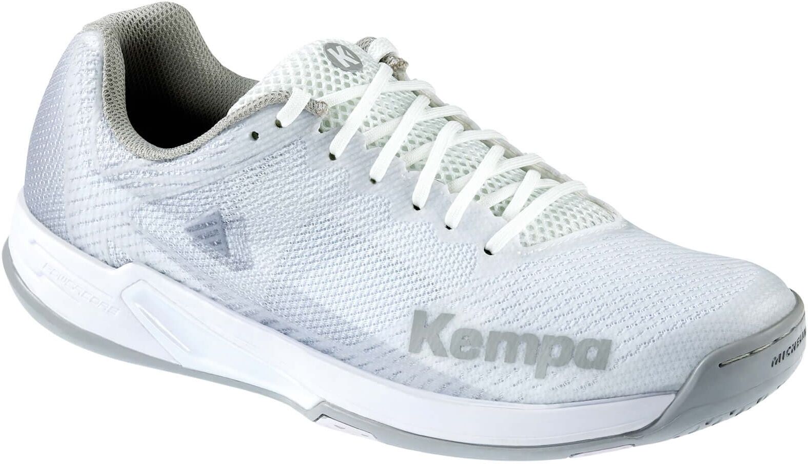 Hallenschuh KEMPA "Hallen-Sport-Schuhe Wing 2.0 W", Damen, Gr. 10, weiß (weiß, aqua), Obermaterial: 100% Textilmaterial TEXMAT., Schuhe Hallenschuh