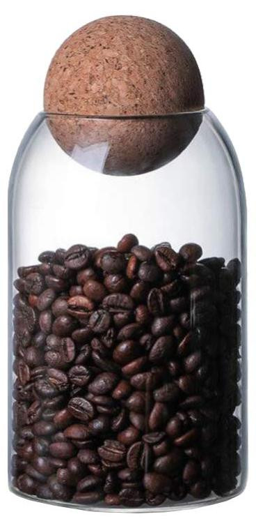 Dripio Glazen voorraadpot met kurk, 800 ml, transparant, luchtdicht