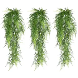 CREATIV green künstliche Pflanze Asparagus plumosus Hänge, ca 80cm, 3er Set