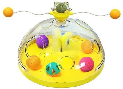 Uplift Essentials Interactive Brain Stimulation Treasure Chest Cat Puzzle Toy yellow