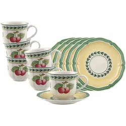 Villeroy & Boch, Tasse, French Garden Fleurence Espressotassen mit Untertassen (80 ml, 6x)