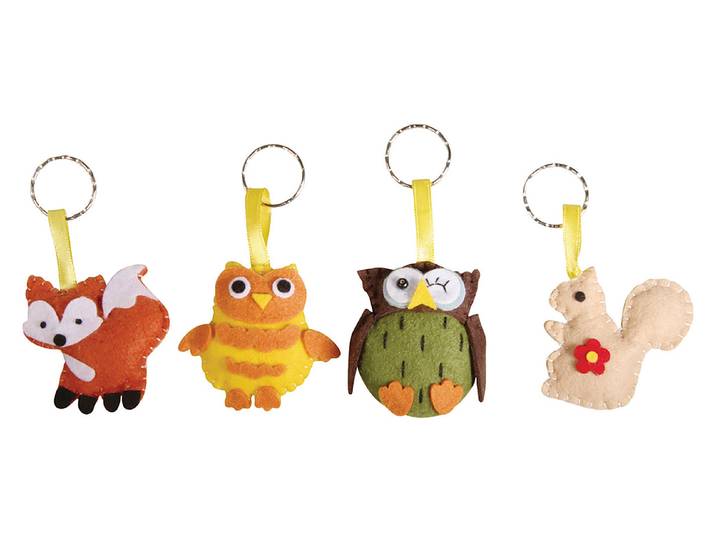 Rayher Bastelpackung Waldgeflüster Schlüsselanhänger 5.5 cm 4 Stück