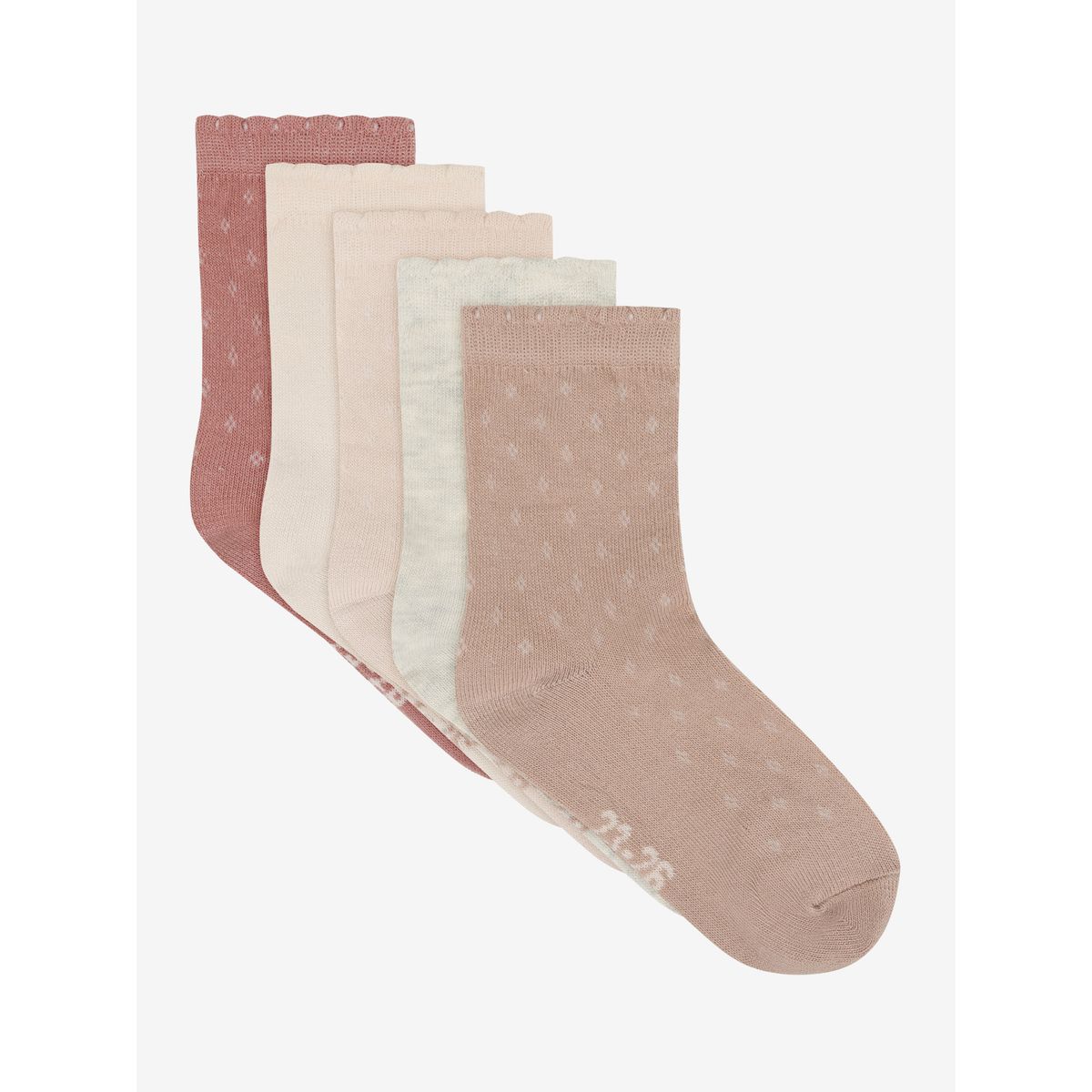 Minymo Socks w. Knit (5-pack) rugby tan (2182) 19\22 6633-2182-19\22