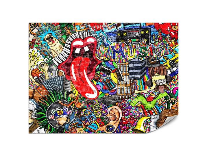 FOTOTAPETE für Jugendzimmer GRAFFITI Musik Abstrakt Farben 200x140