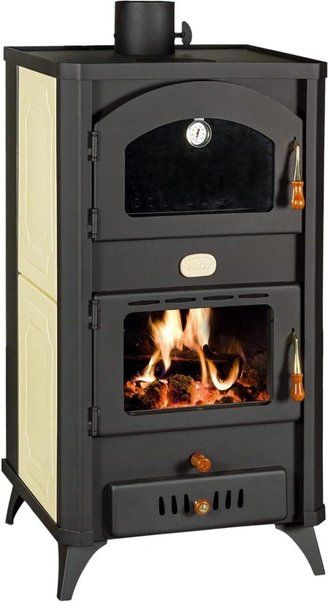 Holzofen, Boiler, Ofen, Kamin, dekorativ lackierte Seiten, 18+5 kW, Prity FGW18R