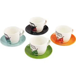 VW Collection T1 Bulli Espresso Tassen Set 4 Stück 100 ml