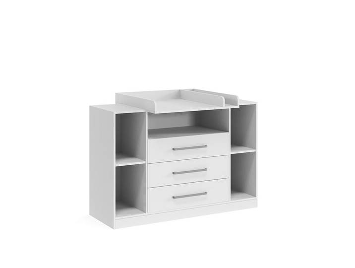 Vicco Wickelkommode Olina, Weiß, 138.3 x 93 cm, Holzwerkstoff, 2 Fächer, Rechteckig, 138.3x93x50 cm, Baby- und Kindermöbel, Babyzimmer, Wickelkommode & Zubehör, Wickelkommoden