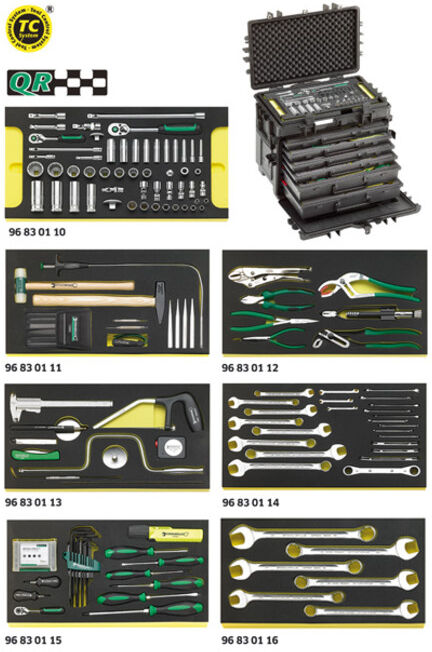 Assortiment d'outils Stahlwille pour avions (AOG-Kit) en trolley n° 13224A WT/TS 154pcs. (98814910)