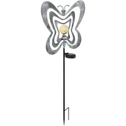 Außensteckleuchte Steckleuchte Gartenleuchte Schmetterling Schwarz Metall IP44