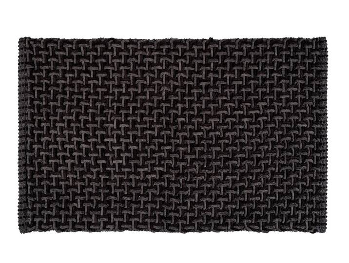 Badematte WENKO Ecoli , schwarz, H:15mm, Materialmix, Badematten, Badematte, mit Flechtstruktur, stark saugfähig, fusselfrei