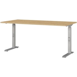 Germania-Werke Schreibtisch höhenverstellbar (manuell) »Downey« 160 cm silber, 160x91x80 cm