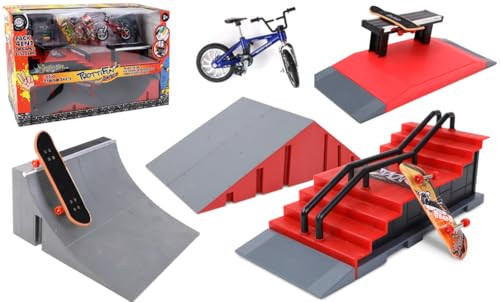 TROTTIFUN Set van 3 vingerskates, 4 ramps en 1 fiets - 031439