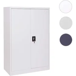 Aktenschrank HWC-H17, Stahlschrank Büroschrank Schrank, 2 Türen abschließbar Metall ~ 140x90x40cm weiß