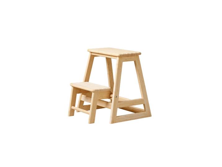 Gardenson Tritthocker Skala, Hellbraun, Holz, Bambus, vollmassiv, 45.5x49x39 cm, klappbar, Haushalt & Reinigung, Leitern