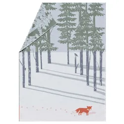 David Fussenegger Wohndecke Luca 'Fuchs im Wald' 140 x 200 cm Rohweiß