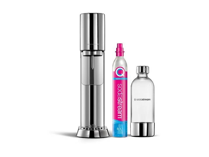 SODASTREAM Wassersprudler Enso mit Quickconnect und Flasche , silber (silberfarben), B:16,1cm H:45cm T:27,2cm, Wassersprudler, Wassersprudler