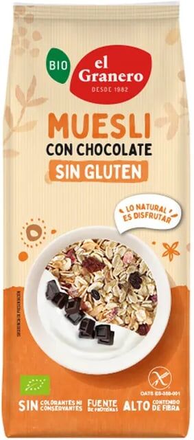 El Granero Integral Muesli Com Chocolate Sem Glúten Bio 375g Chocolate