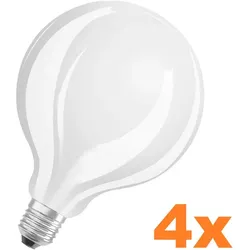 4er Sparpack Leistungsstarke Osram E27 SUPERSTSTAR GLOBE 95 LED Lampe MATT 11W wie 100W 2700K warmweißes Licht in Kugelform dimmbar