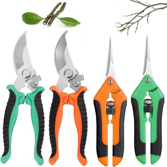 Set van 4 tuinscharen voor bonsai, planten, bloemen en groenten, multicolour