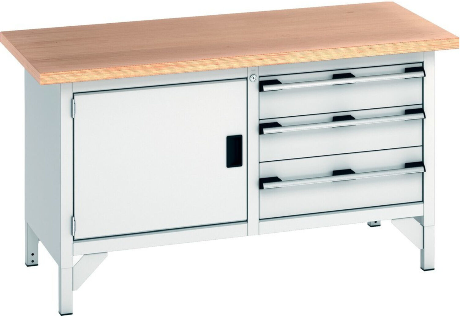 Bott Werkbank-Arbeitstisch cubio Multiplex 1500 x 750 x 840mm RAL 7035 (41002025.16V)