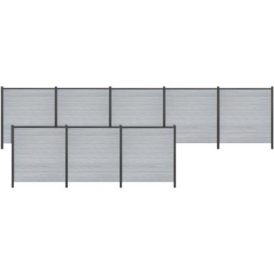 Sichtschutzelement TETZNER & JENTZSCH "WARREN 6", grau (weißgrau), H:180cm, Aluminium, WPC (Holz-Kunststoff-Komposit), Zaunelemente, pflegeleicht, coextrudierte Oberfläche, Design-Oberfläche