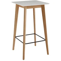 KADIMA DESIGN Stehtisch 60x110x60 cm Weiß Eckig, Bartisch für 4 Personen, Moderner Tisch für Bar, Design Partytisch Holz, Hochtisch Eiche