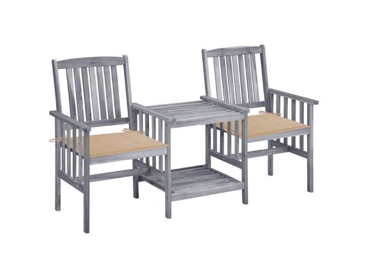Lemon Chaises de jardin 2pcs avec table à thé et coussins - Acacia solide - 159x61x92 cm 3061305