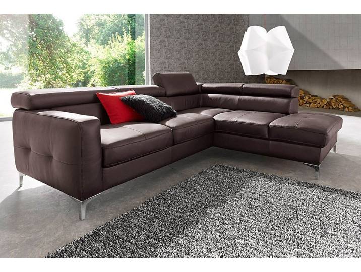 COTTA Polstergarnitur Sammy L-Form, (Set), Set bestehend aus: Ecksofa mit Kopfteilverstellung & Hocker