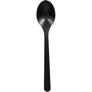 Papstar Esslöffel 96437, 18,5 cm, Kunststoff, Mehrweglöffel, schwarz, 50 Stück