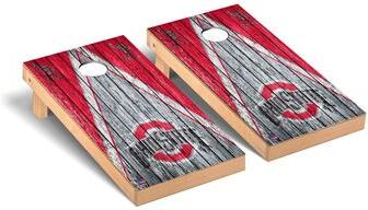 Skip's Garage Ohio State Buckeyes OSU Triangle Cornhole Board Set