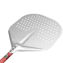 Giemme Spoleto - Pizzaschaufel gelocht 36 cm, Griff 120 cm, Alu eloxiert