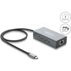 DELOCK 81633 - Netzwerkkarte, USB-C, Gigabit Ethernet, 1x RJ45, PoE