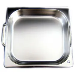 AcMax GN 2/3 Gastronormbehälter GN-Behälter Edelstahl 4 Liter Tiefe 65mm Fallgriff