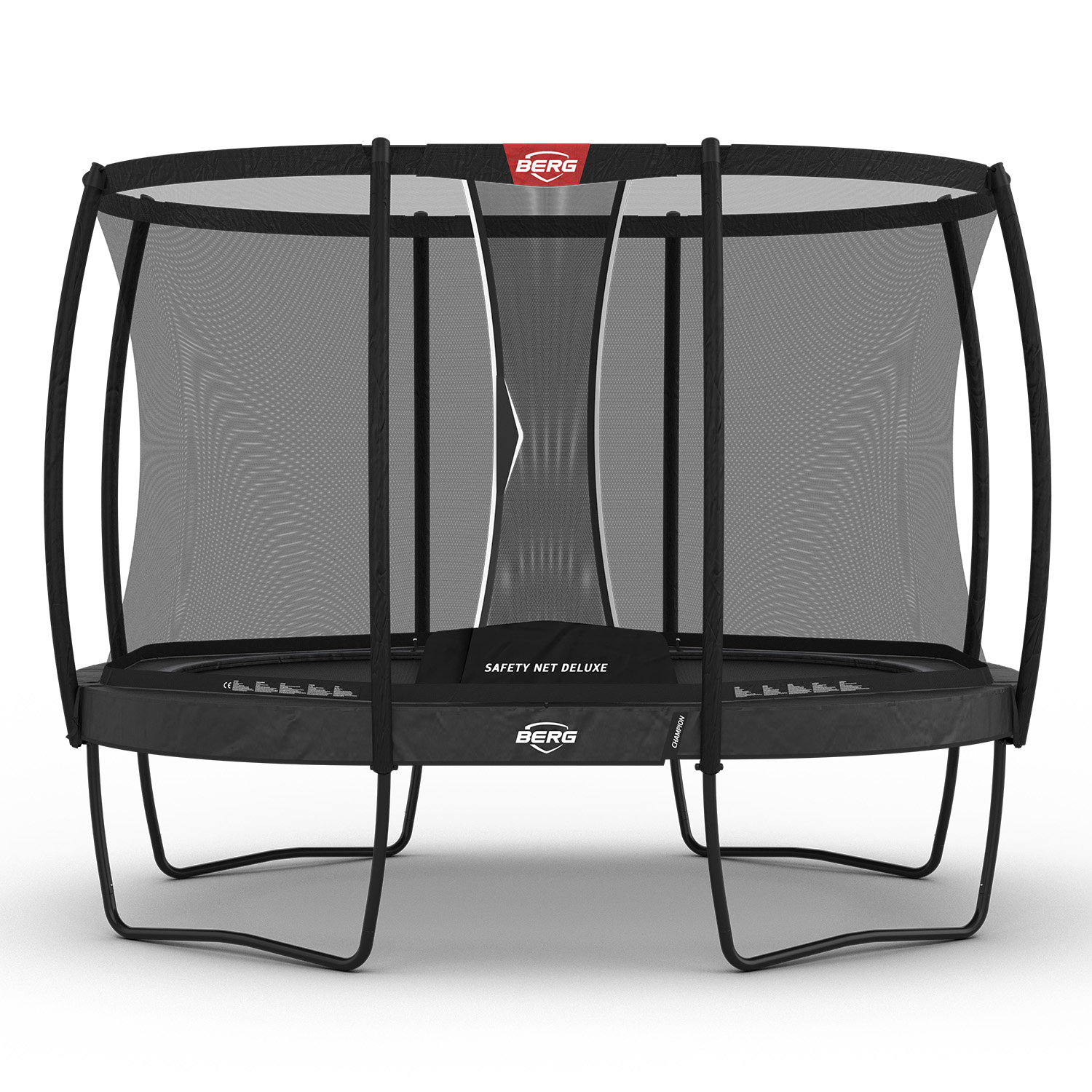BERG Trampolin oval Champion Regular grau 350 cm mit Sicherheitsnetz deluxe