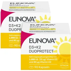 EUNOVA DuoProtect Vitamin D3+K2 1000IE/80UG 2X90 St