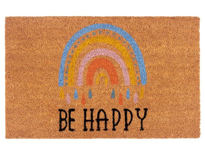 Fussmatte HANSE HOME Kokos Be Happy, Türmatte , braun (kokos), B:40cm H:15mm L:70cm, Kokos, Teppiche, Fussmatte, Schmutzfangmatte, Rutschfest, Outdoor, Innen, Aussen, Kokosmatte, Flur