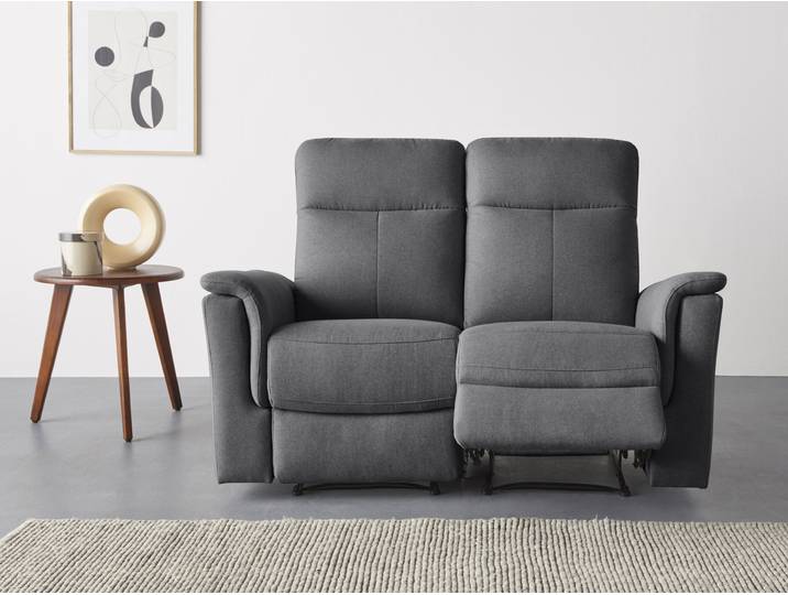 2-Sitzer OTTO HOME Southbrook , grau (anthrazit), B:144cm H:99cm T:92cm, Webstoff 95% Polyester 5% Nylon, Sofas, mit manueller und elektrischer Relaxfunktion