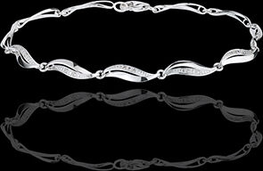 Edenly Diamant-Armband Kordel - WeiÃŸgold mit 22 Diamanten