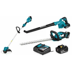 Makita Garten-Trio 18 V: Akku-Rasentrimmer DUR189RF + Akku-Heckenschere DUH506Z + Akku-Gebläse DUB186Z