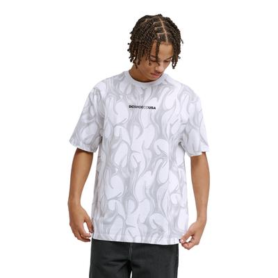 T-Shirt DC SHOES "DC Liquid Fuego", Herren, Gr. L, weiß, Obermaterial: 75% Baumwolle, 25% Baumwolle., Shirts T-Shirt