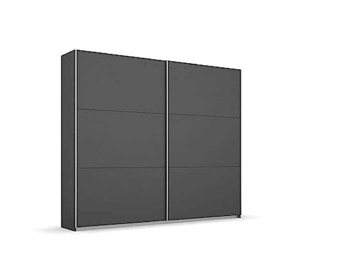Rauch Möbel Aurelio, Schwebetürenschrank, Grau metallic, Breite 218 cm Kleiderschrank mit Schwebetüren, Schiebetüren, 2-türig, für Schlafzimmer, Kinderzimmer, Wohnzimmer, Gästezimmer, Garderobe