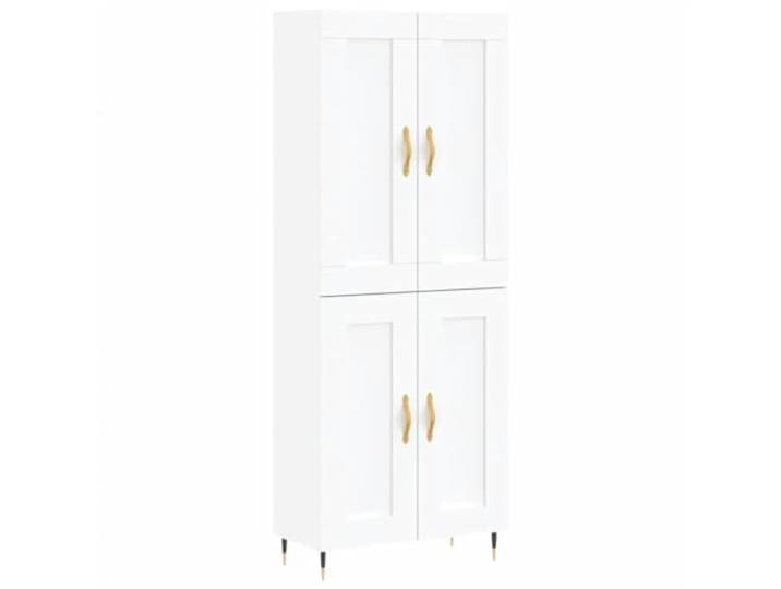 Kaorsrow Highboard Weiß 69,5x34x180 cm Mehrzweckschrank Holzwerkstoff Elegantes Standregal mit robusten Metallfüßen für Wohnzimmer und Flur. Bietet viel Platz für alltägliche Gegenstände.